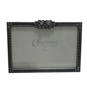 Sherborne Frame Company 6"x4" Silver Metal Bling Glass Wedding Birthday Gift